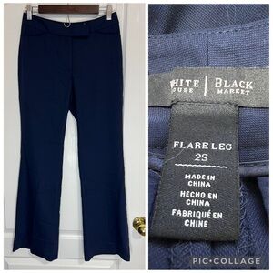 White House Black Market Dark Blue Flare Pants size 2S